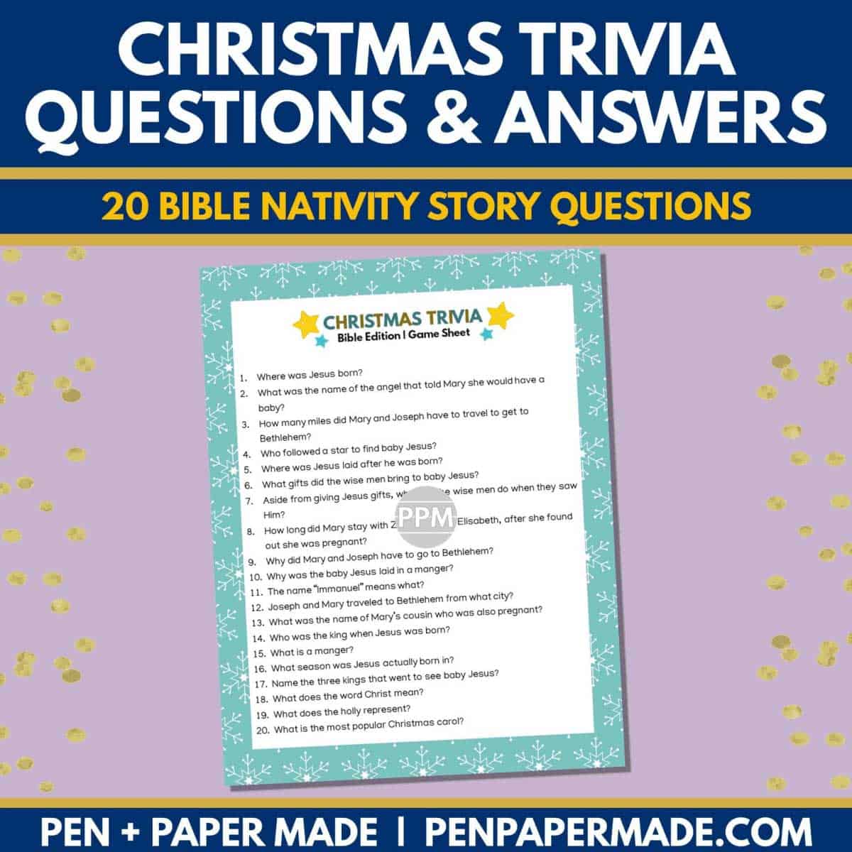 bible christmas trivia questions and answer sheet.