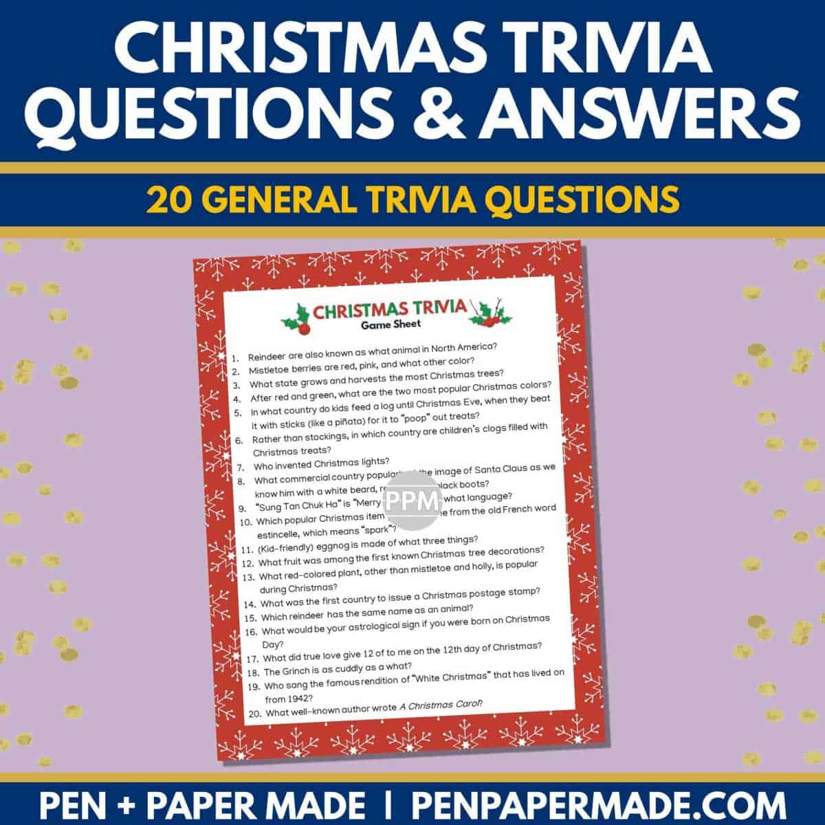 classic christmas trivia questions and answer sheet.