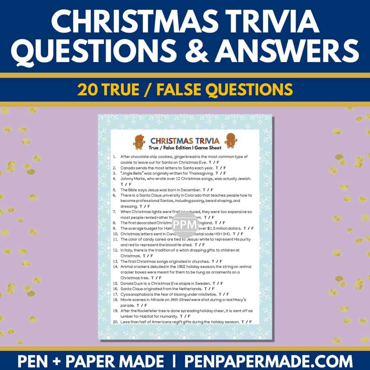 true and false christmas trivia questions and answer sheet.