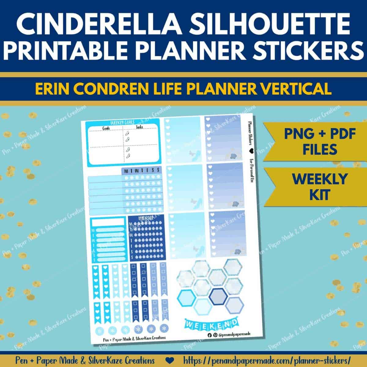 disney cinderella weekly kit gradient stickers.