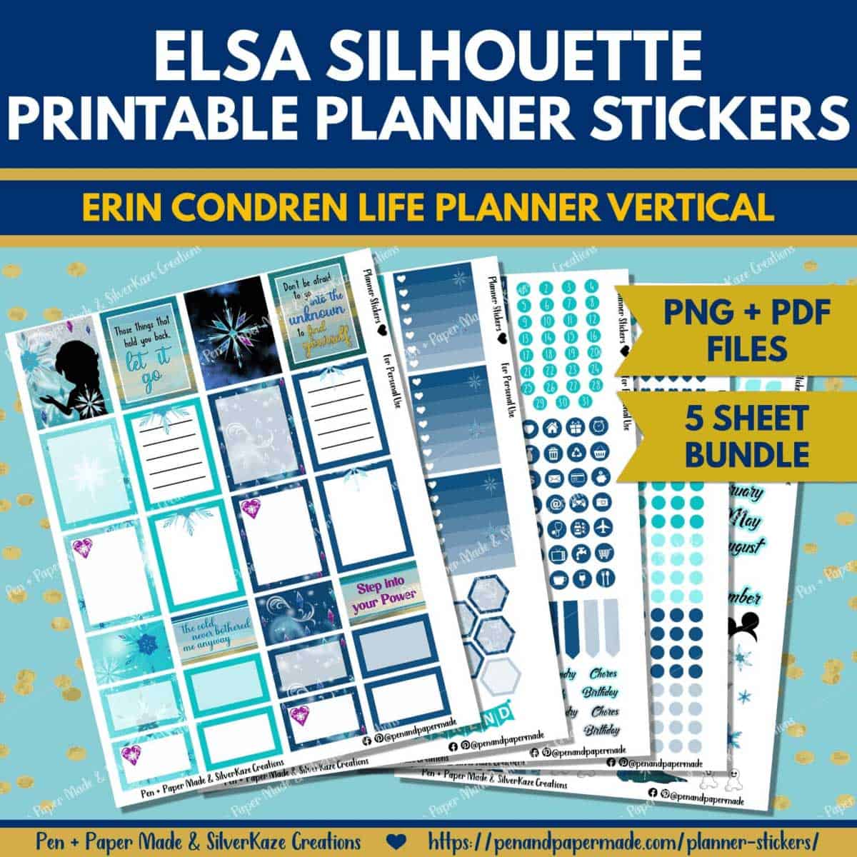 disney elsa frozen most popular printable planner sticker bundle.