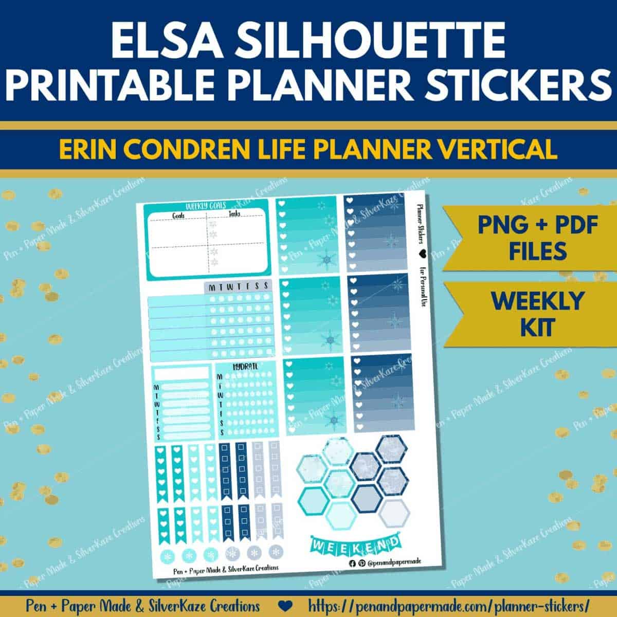 disney elsa frozen weekly kit gradient stickers.
