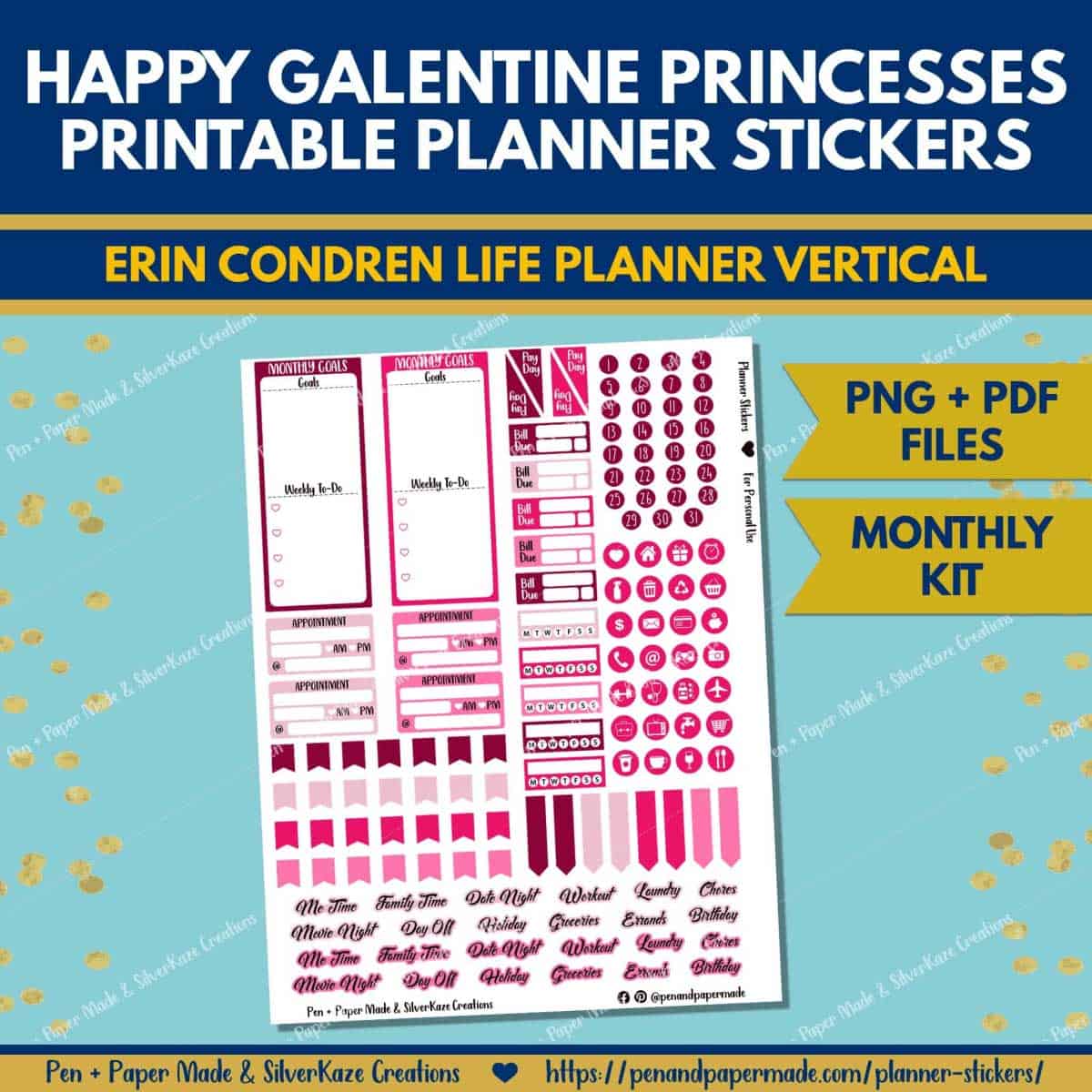 valentine galentine princess maroon, pink monthly kit.