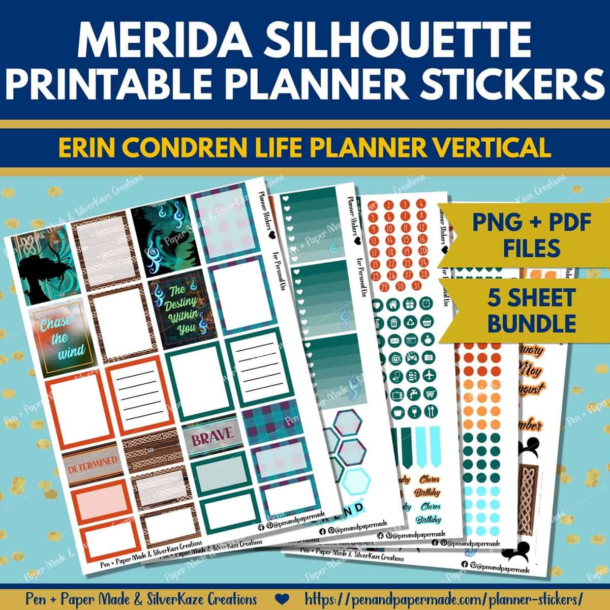 disney merida brave celtic most popular printable planner sticker bundle.