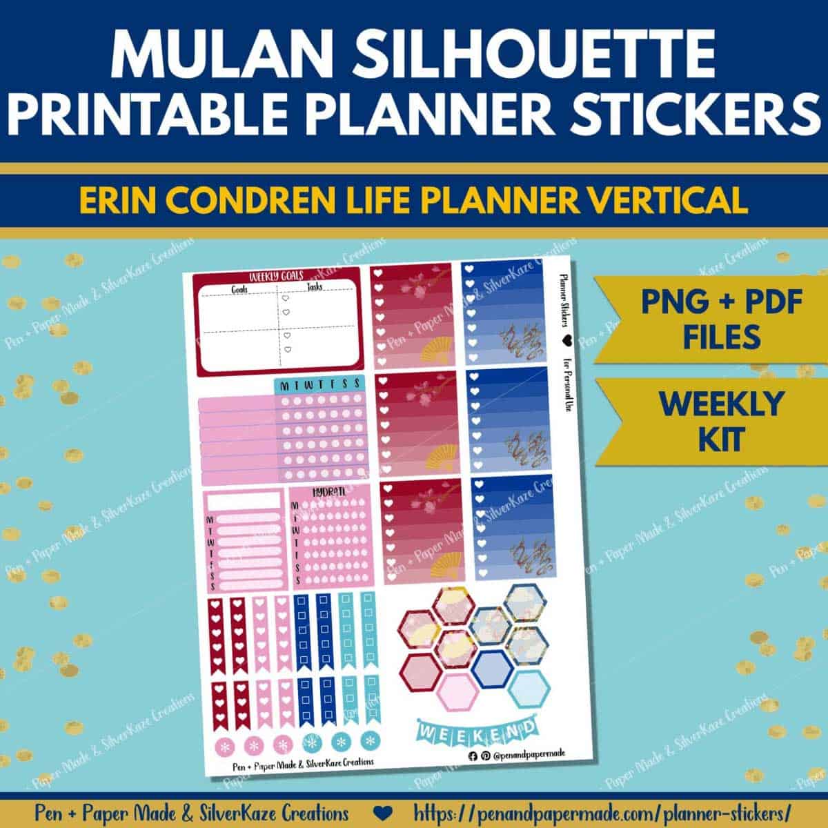 disney mulan weekly kit gradient stickers.