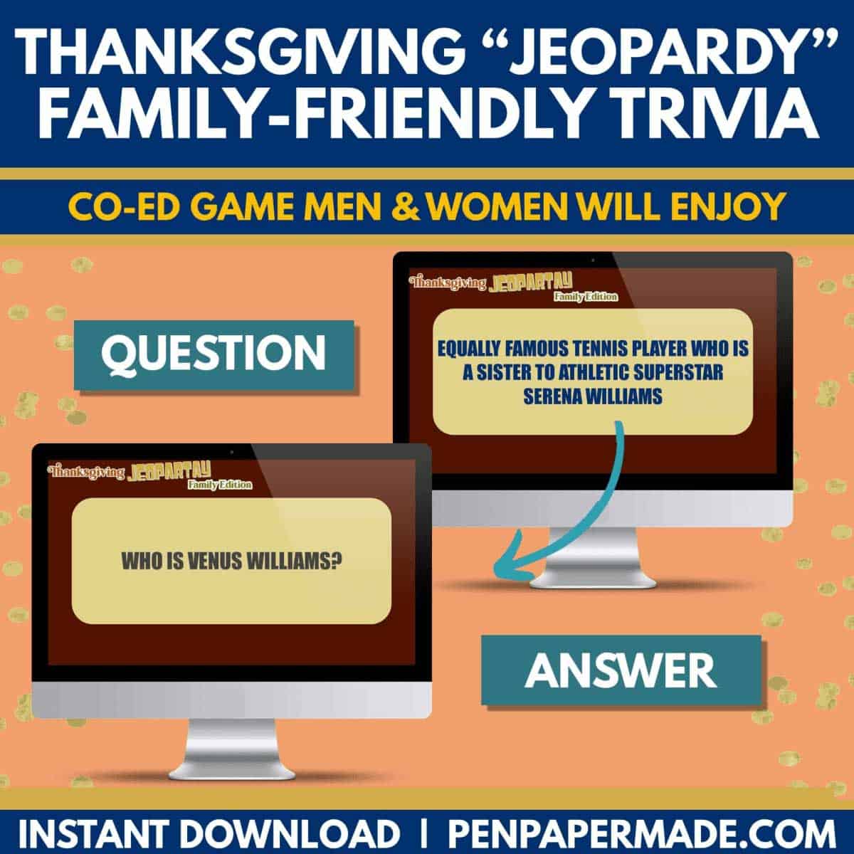 fun family thanksgiving jeopardy questions like famous celebrity relatives.