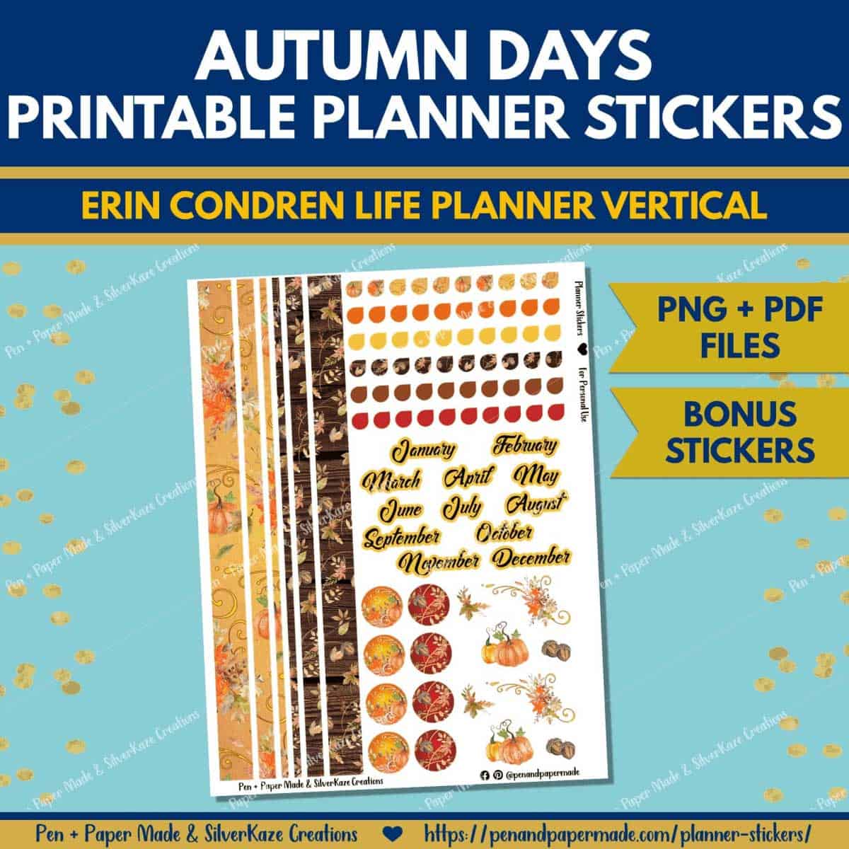 autumn days weekly kit gradient stickers.